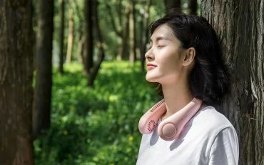 JISULIFE Rechargeable Hands Free Bladeless Fan