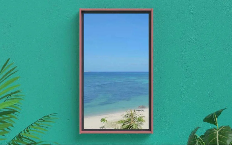 Atmoph Window 2 displaying 1,000 stunning indoor scenes