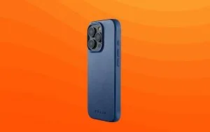 Mujjo Full Leather Case for iPhone 16 Pro Blue