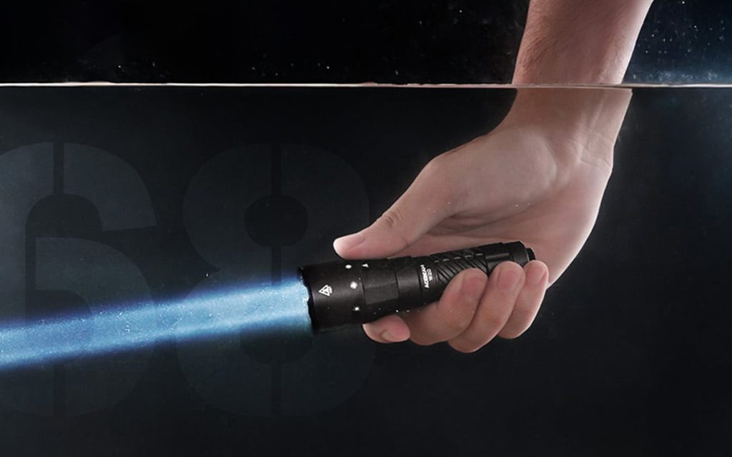 Acebeam W20 LEP Flashlight Under the water