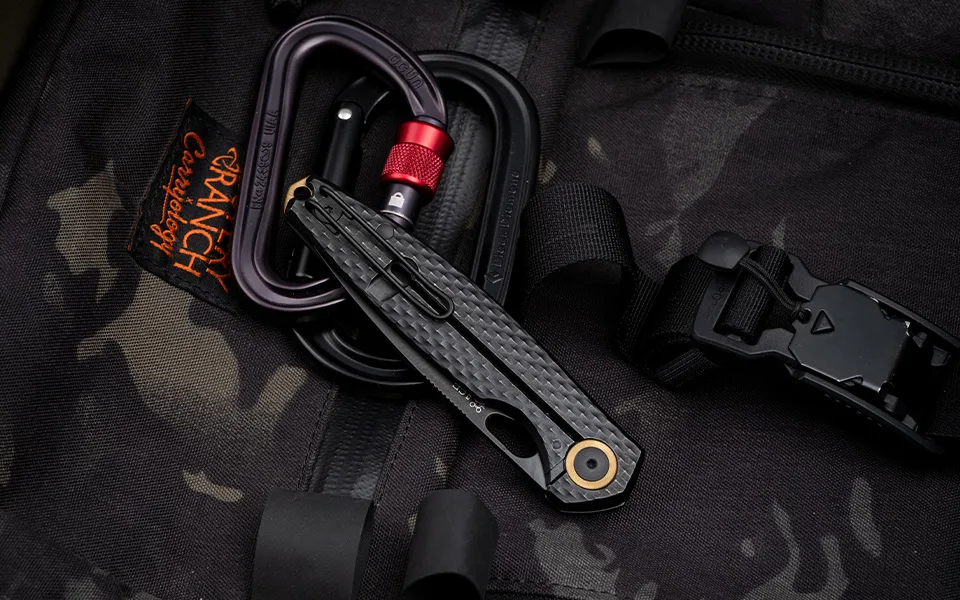 GiantMouse ACE REO Black and Brass EDC Knife