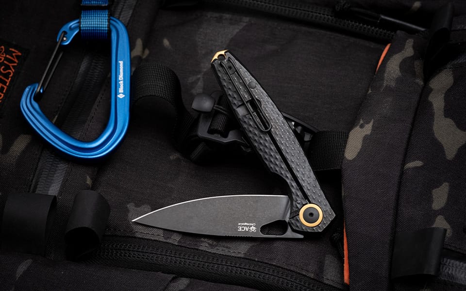 GiantMouse ACE REO Black and Brass EDC